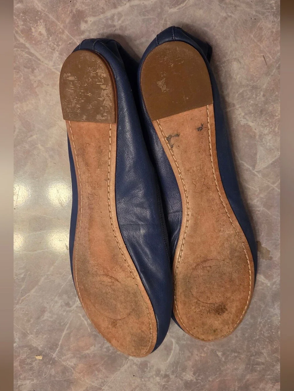 Tory Burch Navy Reva Ballet Flats